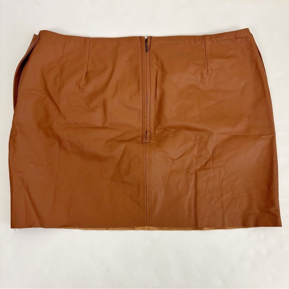 Tach Clothing Soleil Leather Skirt in Brown Size XS - Picture 3 of 10